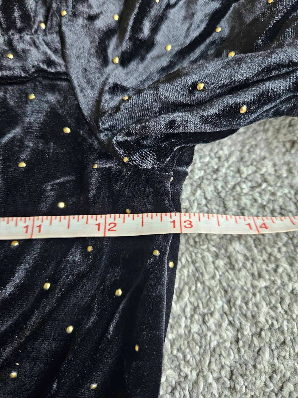 Crewcuts Girls Velvet Tiered Dress With Gold Studs, 7, Black/ Gold